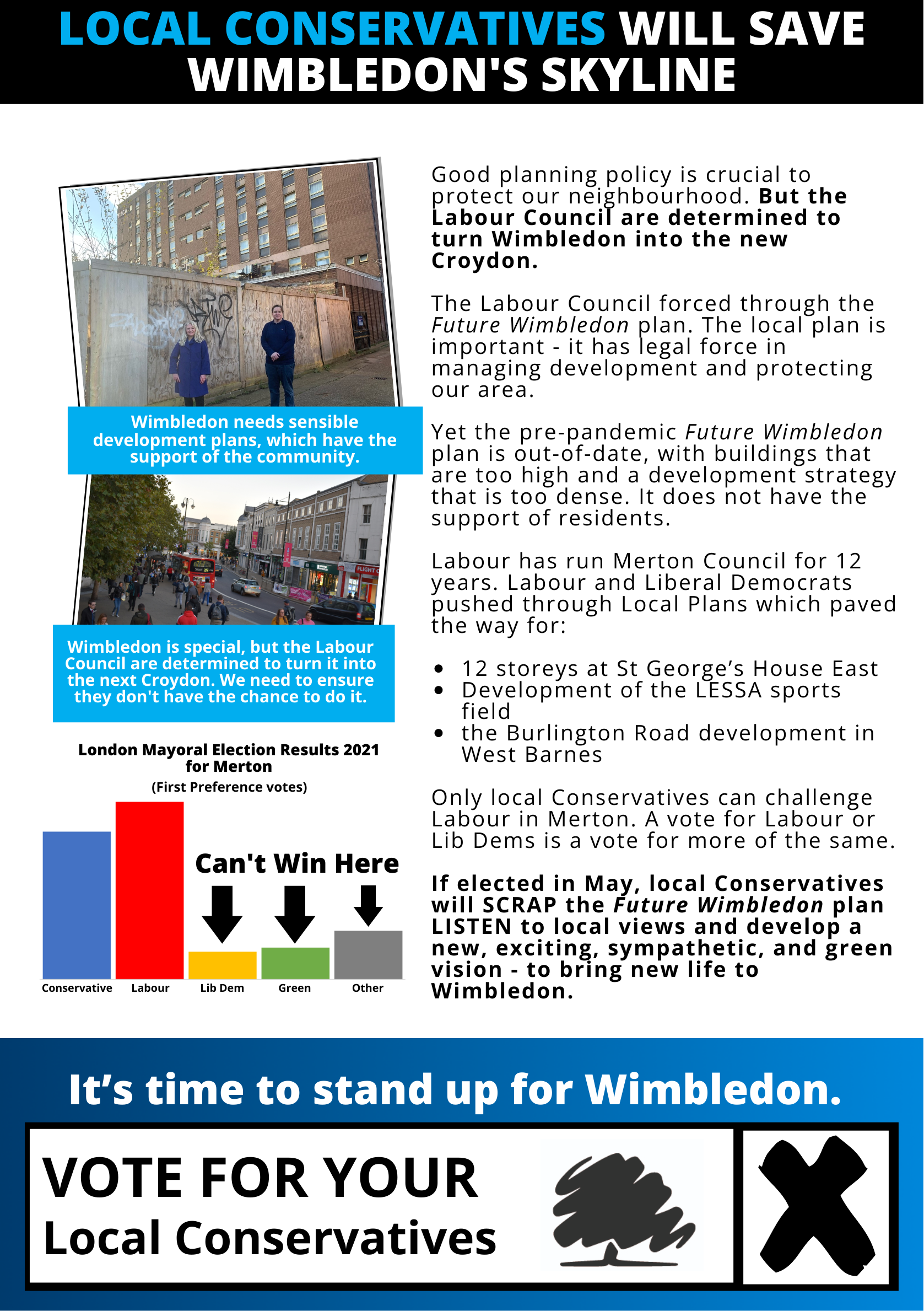 information on how local Conservatives will protect Wimbledon's skyline.