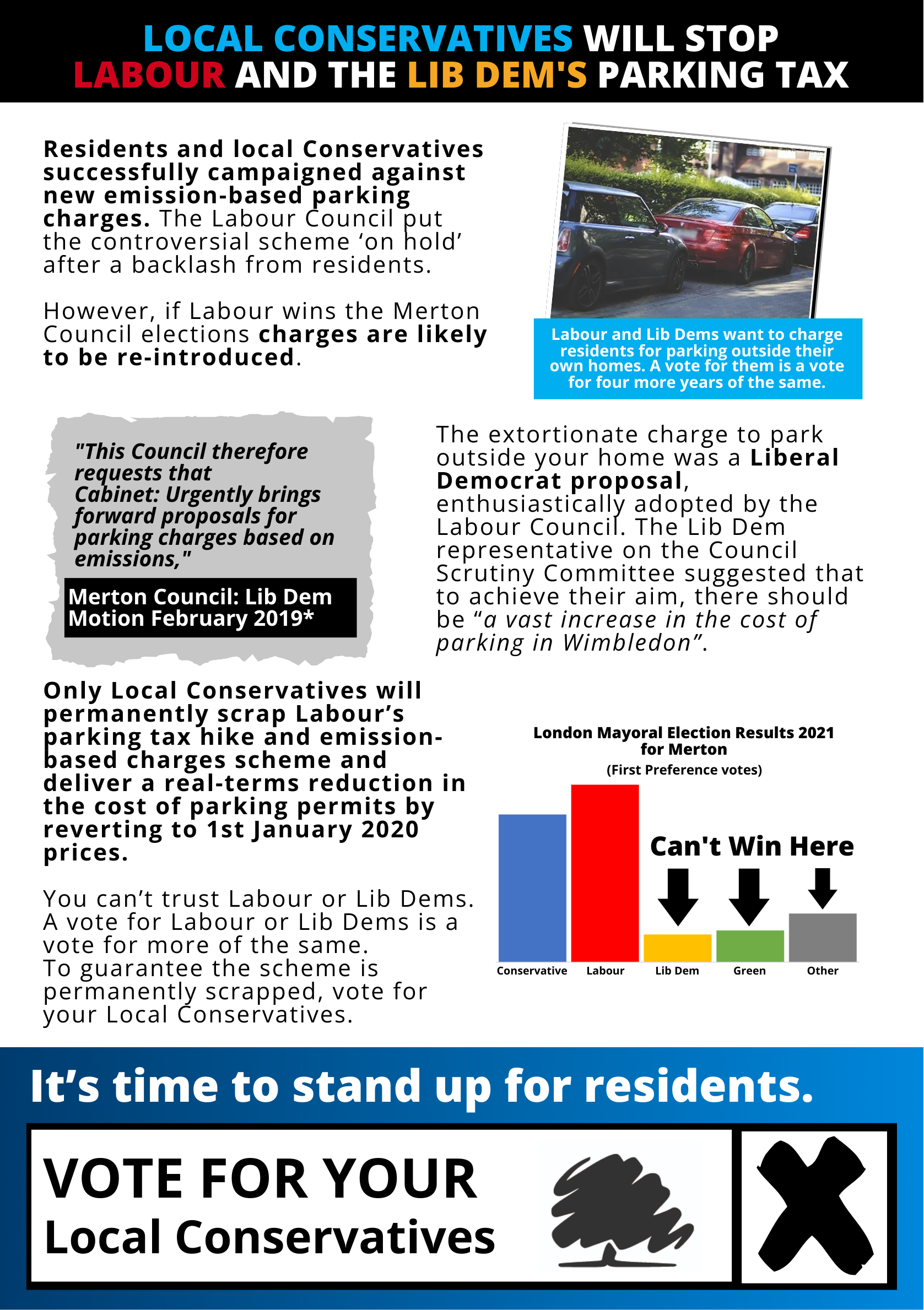 information on Labour and the Lib Dems Parking Tax Hike