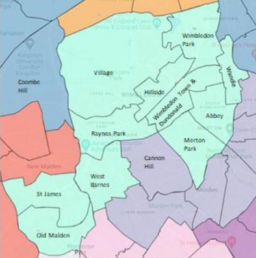 Wimbledon Constituency Map